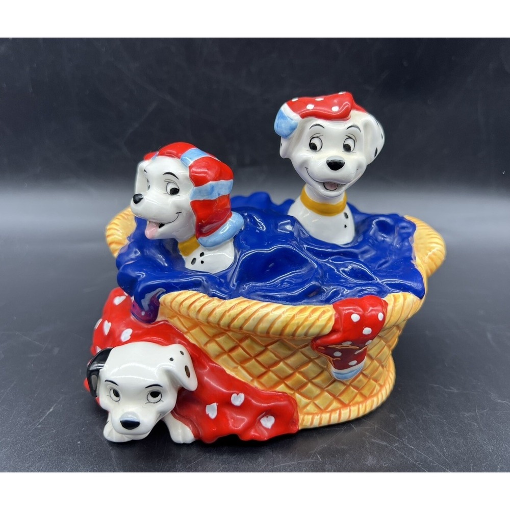 RARE Vintage Schmid Disney 101 Dalmations Musical Figurine 4.5" Tall